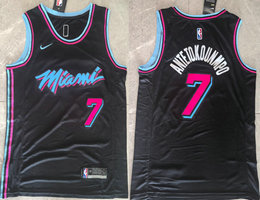 Nike Miami Heat #7 Giannis Antetokounmpo Black City Authentic Stitched NBA Jersey