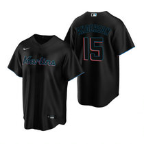 Nike Miami Marlins #15 Brian Anderson Black Game Authentic Stitched MLB Jersey