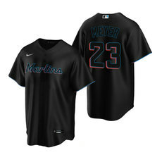 Nike Miami Marlins #23 Max Meyer Black Game 2020 MLB Draft Jersey