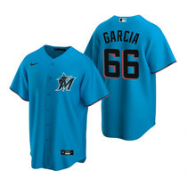 Nike Miami Marlins #66 Jarlin Garcia Blue Game Authentic Stitched MLB Jersey