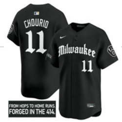 Nike Milwaukee Brewers #11 Jackson Chourio Black 5(V) Joint MLB Jersey