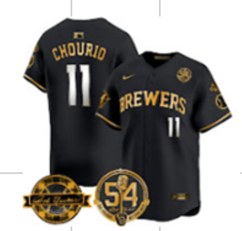 Nike Milwaukee Brewers #11 Jackson Chourio Black Jersey