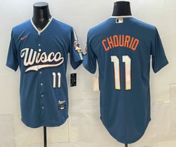 Nike Milwaukee Brewers #11 Jackson Chourio Blue 2026 City Connect Stadium Jersey