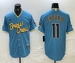 Nike Milwaukee Brewers #11 Jackson Chourio Blue Game 2023 City Authentic Stitched MLB Jersey