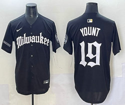 Nike Milwaukee Brewers #19 Robin Yount Black 5(V) Joint MLB Jersey