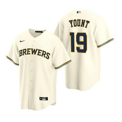 Nike Milwaukee Brewers #19 Robin Yount Cream Game Authentic Stitched MLB Jersey