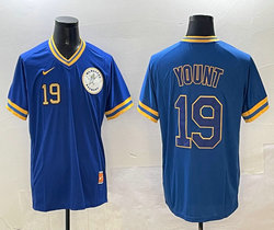 Nike Milwaukee Brewers #19 Robin Yount Light Blue Throwback Authentic Stitched MLB jersey