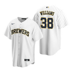 Nike Milwaukee Brewers #38 Devin Williams White Game Authentic Stitched MLB Jersey