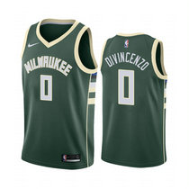 Nike Milwaukee Bucks #0 Donte DiVincenzo Green Game Authentic Stitched NBA Jersey