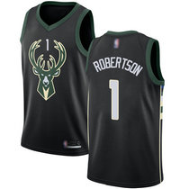 Nike Milwaukee Bucks #1 Oscar Robertson Black Game Authentic Stitched NBA Jersey