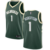 Nike Milwaukee Bucks #1 Oscar Robertson Green Game Authentic Stitched NBA Jersey