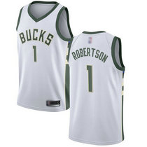 Nike Milwaukee Bucks #1 Oscar Robertson White Game Authentic Stitched NBA Jersey