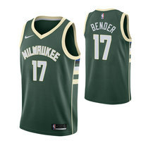 Nike Milwaukee Bucks #17 Dragan Bender Green Game Authentic Stitched NBA Jersey