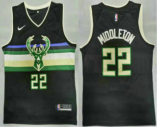 Nike Milwaukee Bucks #20 Khris Middleton Black 2021 Stitched Jersey