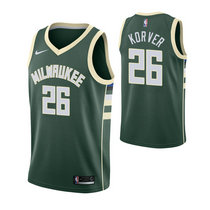 Nike Milwaukee Bucks #26 Kyle Korver Green Game Authentic Stitched NBA Jersey