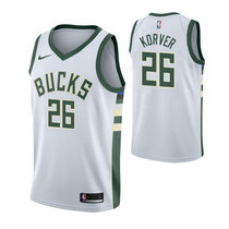 Nike Milwaukee Bucks #26 Kyle Korver White Game Authentic Stitched NBA Jersey