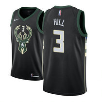Nike Milwaukee Bucks #3 George Hill Black Game Authentic Stitched NBA Jersey