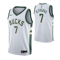 Nike Milwaukee Bucks #7 Ersan Ilyasova White Game Authentic Stitched NBA Jersey