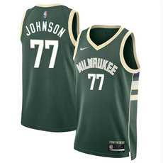 Nike Milwaukee Bucks #77 AJ Johnson Green 2024 Draft Icon Edition Stitched Basketball Jersey