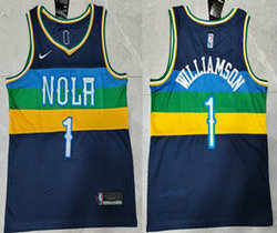 Nike Minnesota Timberwolves #1 Anthony Edwards Navy Authentic Stitched NBA Jersey