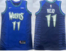 Nike Minnesota Timberwolves #11 Naz Reid Blue With Advertising Authentic Stitched NBA jersey