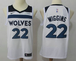 Nike Minnesota Timberwolves #22 Andrew Wiggins White Game With Advertising patch Authentic Stitched NBA Jersey
