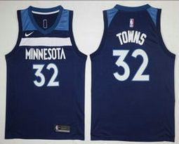 Nike Minnesota Timberwolves #32 Karl Towns Blue Game Authentic Stitched NBA jersey
