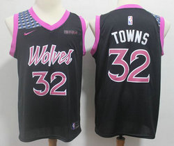 Nike Minnesota Timberwolves #32 Karl Towns City Game With Advertising 2018-2019 Authentic Stitched NBA Jersey