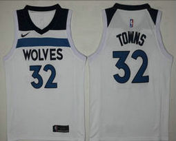 Nike Minnesota Timberwolves #32 Karl Towns White Game Authentic Stitched NBA jersey