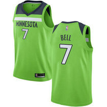 Nike Minnesota Timberwolves #7 Jordan Bell Green Game Authentic Stitched NBA Jersey
