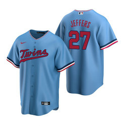 Nike Minnesota Twins #27 Ryan Jeffers Light Blue Game Authentic Stitched MLB jersey