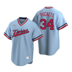 Nike Minnesota Twins #34 Kirby Puckett Light Blue Pullover Game Authentic Stitched MLB jersey