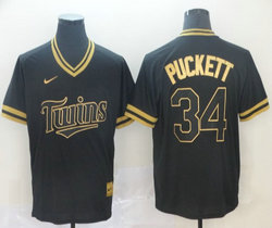 Nike Minnesota Twins #34 Kirby Puckett Pullover Cooperstown Collection Authentic stitched MLB jersey