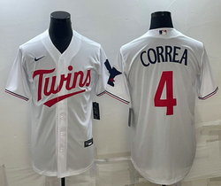Nike Minnesota Twins #4 Carlos Correa White 2023 Game Authentic stitched MLB jersey