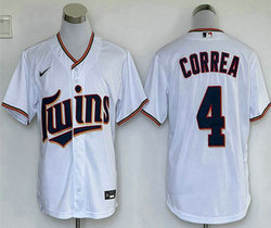 Nike Minnesota Twins #4 Carlos Correa White Game Authentic stitched MLB jersey