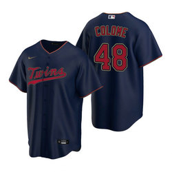 Nike Minnesota Twins #48 Alex Colome Navy Game Authentic Stitched MLB jersey