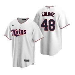 Nike Minnesota Twins #48 Alex Colome White Game Authentic Stitched MLB jersey