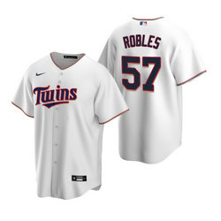 Nike Minnesota Twins #57 Hansel Robles White Game Authentic Stitched MLB jersey
