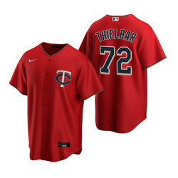 Nike Minnesota Twins #72 Caleb Thielbar Red Game Authentic Stitched MLB jersey