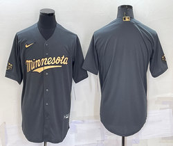 Nike Minnesota Twins Blank Charcoal 2022 All Star Authentic Stitched MLB Jersey