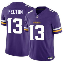 Nike Minnesota Vikings #13 Tai Felton Purple 2025 Draft Authentic Stitched NFL Jersey