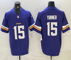 Nike Minnesota Vikings #15 Dallas Turner Purple F.U.S.E. Authentic Stitched NFL Jersey