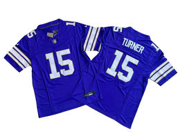 Nike Minnesota Vikings #15 Dallas Turner Purple Throwback F.U.S.E. Stitched Football Jersey