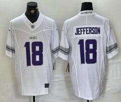 Nike Minnesota Vikings #18 Justin Jefferson White Throwback F.U.S.E. Authentic Stitched NFL Jersey