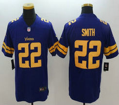 Nike Minnesota Vikings #22 Harrison Smith Purple Rush Authentic Stitched NFL Jersey
