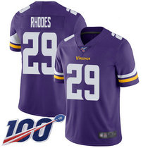 Nike Minnesota Vikings #29 Xavier Rhodes With NFL 100th Season Patch Purple Vapor Untouchable Authentic Stitched NFL jersey
