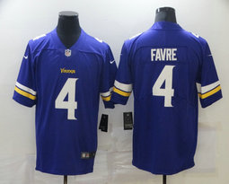 Nike Minnesota Vikings #4 Brett Favre Purple Vapor Untouchable Limited Authentic Stitched NFL Jersey