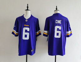 Nike Minnesota Vikings #6 Lewis Cine Purple Vapor Untouchable Authentic stitched NFL jersey