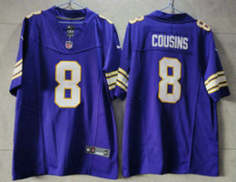 Nike Minnesota Vikings #8 Kirk Cousins Purple 2023 F.U.S.E Authentic Stitched NFL Jersey