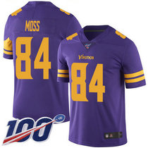 Nike Minnesota Vikings #84 Randy Moss 100th Season Purple Rush Authentic Stitched NFL Jersey